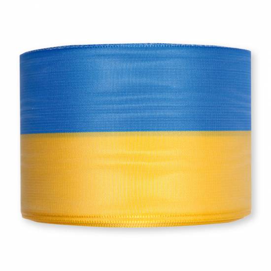Blå/gult band, 150 mm. (metervara) i gruppen Krans & Floristtillbehör / Textilband & Snören / Dekorband / Blågula band hos Kransmakaren.se (3170-150-S metervara)